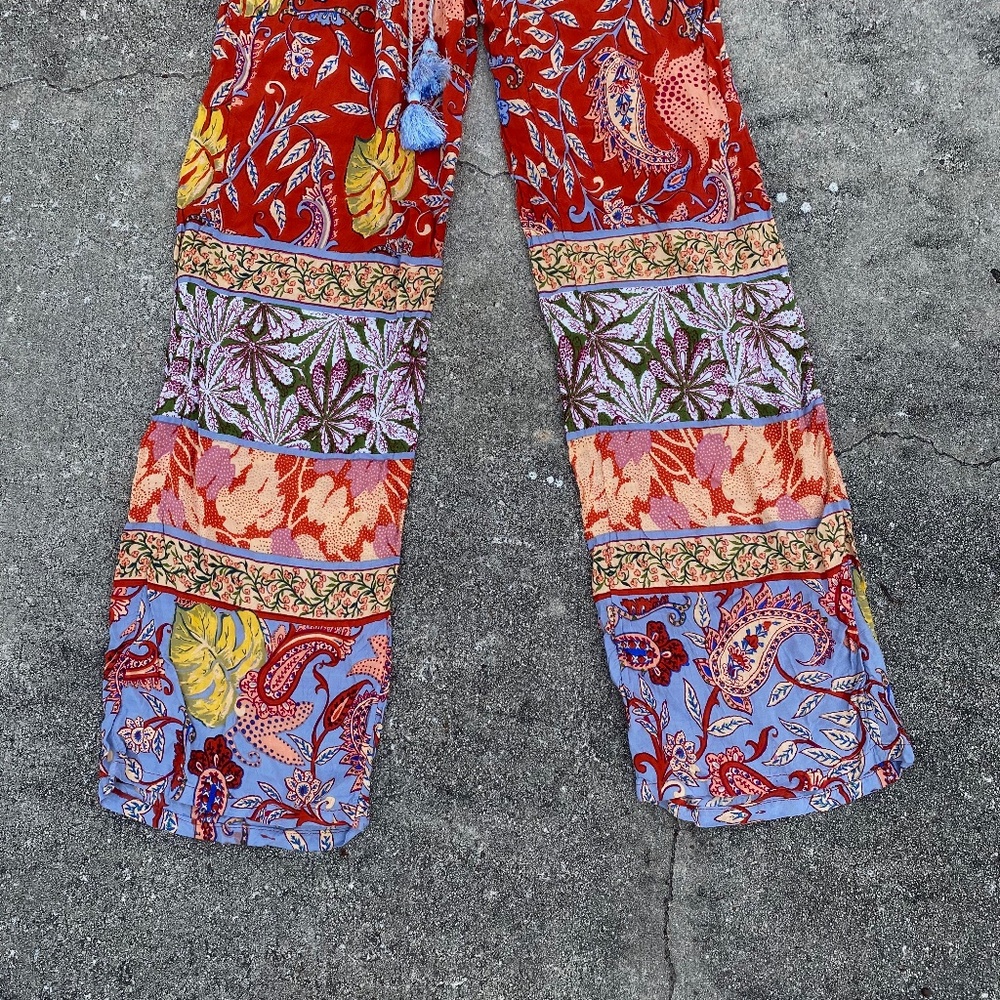 Anthropologie Floral Paisley Boho Casual Pants - Picture 4 of 8